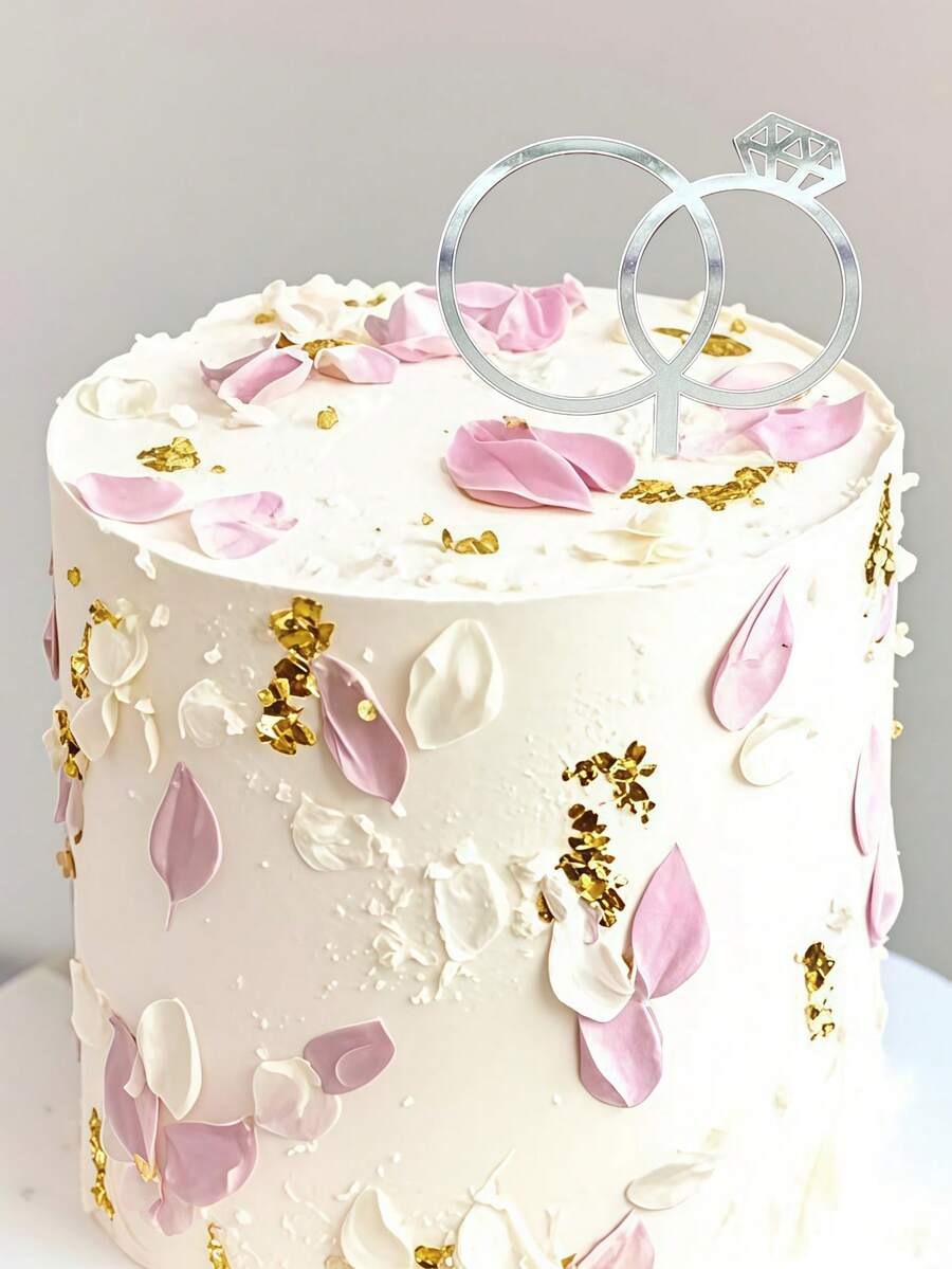 1pc/2pcs/5pcs Diamond Ring Cake Topper, Acrylic Cake Decoration Picks, Suitable For Wedding, Engagement, Anniversary, Valentine's Day Party Cake Decorations, Cake Decorations, Cake Toppers, Baking Supplies, Kitchen Essentials, Baking Decorations, Baking Supplies, Cake Supplies, Holiday Gifts, Decorations