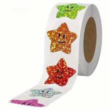 500pcs Holographic Glitter Star Stickers Reward Stickers For Kids, Decoration For Preschool Rewards, Non-Adhesive Stickers, Labels Suitable For Parties, Sealing, Classrooms, DIY, Birthday, Holiday Gifts