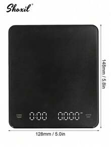 shoxil 1 pieza Balanza digital para café con temporizador, balanza recargable para espresso, 3kg/0,1g (250mAh), mini balanza para café, balanza para goteo de espresso, balanza de alimentos con 3 unidades, función de tara, apagado automático, mide en g/oz/ml - Negro - Ver 11