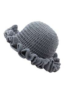 1pc Women's Fashion Knitted Hat, Handmade Crochet Wavy Ruffle Brim Hat, Casual Y2K Knit Beanie, Best Bikini Matching Hat For Beach - Ruffled Knitted Hat - View 32