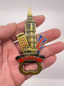 Imán de nevera de metal 3D de alta calidad, paisaje francés, Barcelona España, recuerdo de Moscú - Multicolor - Ver 17