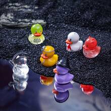 6pcs Halloween Cute Changeable Little Yellow Duck Figurines, Varied Shape Resin Crafts Desktop Decor, Creative Decoration For Holiday, Pretend Play Toy, Suitable For Halloween Home Decor Halloween Decor Fall Decor Room Decor - Multicolor - View 2