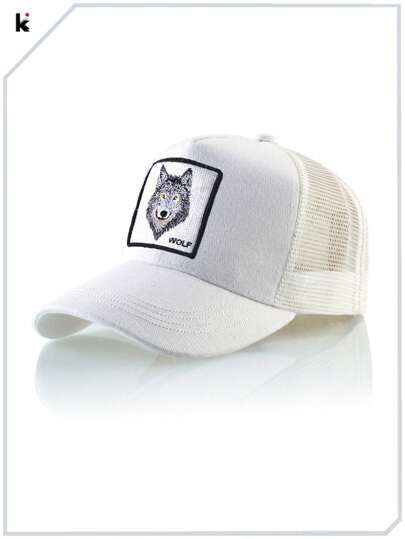 KKISSBAOBEI 1 قطعة قبعة بيسبول قابلة للتعديل مطرزة بالذئب، مناسبة للجنسين، قبعة سائق الشاحنة، مناسبة للخارج والشاطئ وحماية من الشمس في الربيع والصيف