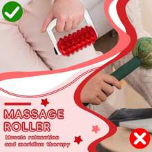 1pc Red Hand-Held Manual Massage Roller For Leg Muscle Relaxation, Plastic Material Suitable For Home Use, Home Fitness Accessory