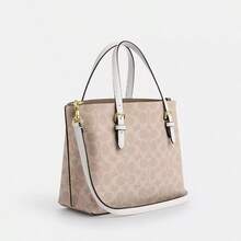 Coach Túi Tote Mollie 25 In Vải Canvas Signature - Phấn cát - Xem 4