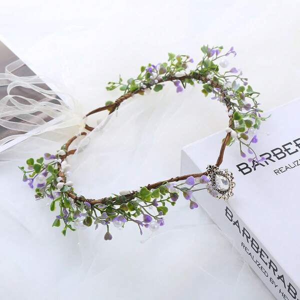 Fascia per capelli con motivo floreale e viticcio, stile rustico di campagna, accessori per capelli di moda per le donne, adatti anche per Ognissanti