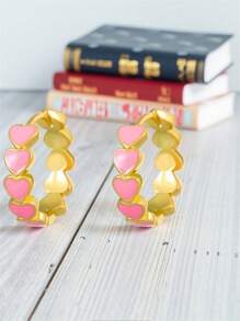 1 Paar liebevolle tropfenförmige Herz geformte Ohrringe - Rosa Herz - Herz zu Herz Design - modische minimalistische ausgefallene Damen Ohrringe, geeignet für den täglichen Gebrauch, Party - ein perfektes Geschenk zum Valentinstag