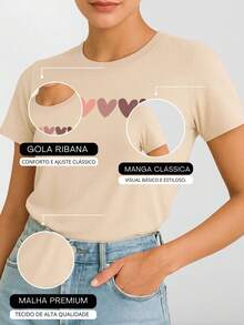 Women's Short Sleeve Round Neck Blouse 100% Cotton Premium Mesh (5) - 沙 - 查看 3
