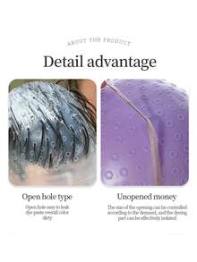 1 Pc Hair Coloring Highlighting Cap Reusable Silicone Highlight Cap Pull Through Caps For Hair Coloring Frosting Cap With Hook Hair Dye Cap With Holes Hair Salon Tools Hairdressing Highlighting Kit Professional Reusable Hair Coloring Highlighting Cap & Hook Hair Salon