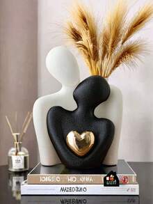 1pc "Kiss Of Love" Resin Sculpture, Romantic Embracing Couple Decor, Meaningful Figurine Suitable For Bedroom, Home Office, Bookshelf, Tabletop (Please Note Product Size) - Multicolor - View 6