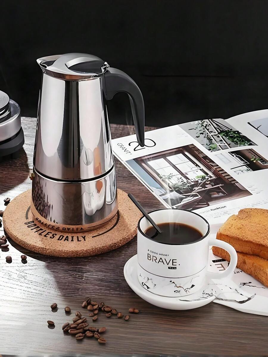 Cafetera italiana, moka italiana, 2/4/6/9/12 tazas (taza de espresso = 50 ml), cafetera clásica de acero inoxidable, apta para cocina de inducción/fuego abierto, cafetera de acero inoxidable, cafetera moka italiana, cafetera eléctrica portátil europea, suministros para acampar, fácil de transportar, suministros de cocina
