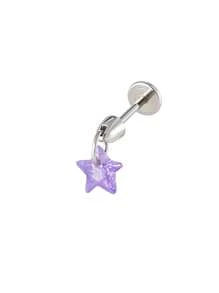 Toppiercing 1 Stück Premium Kubikzirkon Stern Design Ohrknorpel Piercing, minimalistischer Stil