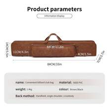 7-Position Pocket Pool Cue Box, Thickened PVC Material, Scratch-Resistant And Wear-Resistant, With Velvet Lining Inside To Protect The Cue