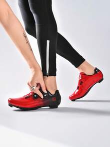 Unisex SPD Cycling Shoes, Suitable For Peloton Indoor Cycling And Outdoor Biking, Compatible With Cleats, Non-Slip And Durable, Lightweight And Comfortable - Red - View 3