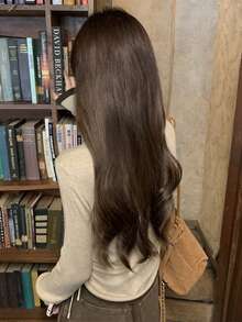 女款輕量對比色U領抽繩二合一針織毛衣上衣，春秋款 - 卡其色 - 查看 5