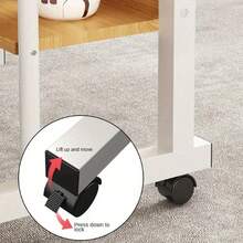 Height Adjustable Mobile Rolling Computer PC Laptop Over Bed Desk Overbed Desk - Black - View 9