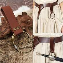 Disfraz medieval renacentista vikingo de 4 piezas, que incluye protector de cintura de PU, cinturón, bolsa con cordón y clip, accesorios para actuaciones en el escenario, disfraz de fiesta de graduación, conjunto de cosplay de Halloween - Multicolor - Ver 8