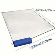 1pc Aluminum Foil Mat With Storage Bag - High Quality Portable Rectangular Cover For Camping, Beach Tents And Picnics - Protects Against Water, Mud & Dirt - Ideal For 4 Person Outdoor Adventures, Picnic Essentials, Glossy Surface, Durable Design