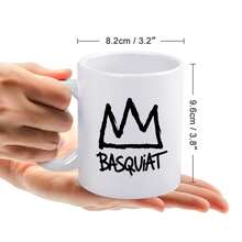 1PC Mugs, 11oz Movetly Mugs, American Jean Michel Artist Basquiat Long Sleeve For Men Retro Graphic Top Funny Creamics Coffee Mugs, Perfect Gift For Men & Women Coffee Cup White Cremics Coffee Accessories Mugs Family Home Decorations, Halloween Wedding Birthday Gifts Idea For Coworker, Husband, Boyfriends, Hand Wash Only, Perfect Gifts For Family Lovers, Teens, Women, Students,, Coffee, Or Tea Lovers - White - View 4