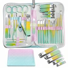 Hot 30 In 1 Multifunctional Manicure Pedicure Set Stainless Steel Nail Clippers Toenail Tools Kit For Women Men Battery Free Labor Saving Pet Nail Clipper Easy Grooming Supplies For Dogs Cats Travel Holiday Gift - Gradient Color 30-in-1 Set - View 6