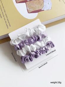 4个装纯色法式小发圈，附卡片，简约百搭发绳，彩色发圈，女士发饰，发圈，发绳，发饰，马尾发圈，发圈，橡皮筋，发绳，发圈，头饰，弹力发带 - 彩色 - 查看 15