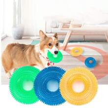 1 Pc Squeaky Interactive Dog Chew Toy, TPR Material For Teeth Cleaning, Multi-Color For Indoor And Outdoor Use