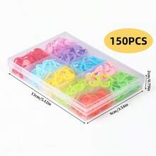 彩色记号针套装 - 混合色耐用塑料工艺记号针，适用于编织、钩编和梭织，色彩鲜艳，可用于图案追踪、纱线项目和DIY毛衣配件、缝纫用品配件、编织配件，符合人体工程学设计，便携式环形设计，紧凑收纳设计，优质工艺工具，表面光滑，纤维艺术家适用。