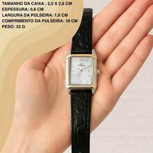 Champion Square Women's Watch Elegant Analog 3ATM Water Resistant Social Fashion Silver And Gold Leather Strap CH24106S - 銀色 - 查看 3