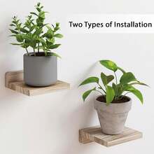 4pcs Floating Shelves With Invisible Mounting Brackets, Suitable For Living Room, Bedroom, Bathroom, Home And Kitchen Decor - 5-Inch Wall Shelves To Display Photos, Trophies - Rustic Brown - View 4