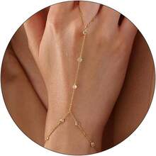 MBW Gold Bracelets Women, Dainty 14K Gold Plated Bracelet Stack Beaded Chain Bracelet Set Thin Small Cute Paperclip Bracelets Fashion Waterproof Jewelry Gold Accessories Women - HC GD1 - 查看 12