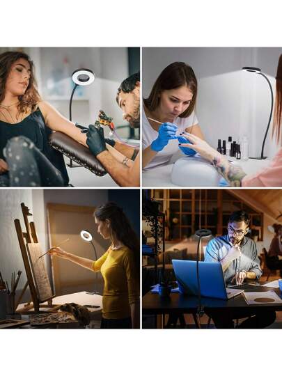 Yogle 1pc LED Vloer Lamp, Reading Lamp [120 LEDs, Modes 3000K 6000K 10 Brightness Settings] Dimmable Bureau Flexible Gooseneck, Living Room, Bedroom, Office view 7