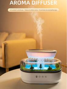 YTWO 250ml Landscape Humidifier, Diffuser, Aroma Humidifier, Raindrop Air Humidifier, 7-Color Rainfall Humidifier With Rain Sound, Micro Landscape Raindrop Essential Oil Diffuser, Suitable For Home Bedroom, Office, Quiet Rain Lamp, Timer, Auto Shut-Off, Can Be Used As Room Decor, Wedding Decor, Yoga Decor, Romantic Atmosphere - EU C Type Plug(220-240V) - View 10
