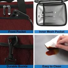 Local Shipping-Femuar Reusable Lunch Box For Men/Women - Insulated Lunch Bag Leakproof Lunchbox For Work Office Picnic Beach - Freezable Lunch Cooler Bag With Adjustable Shoulder Strap - Black - 5-Red - 查看 6