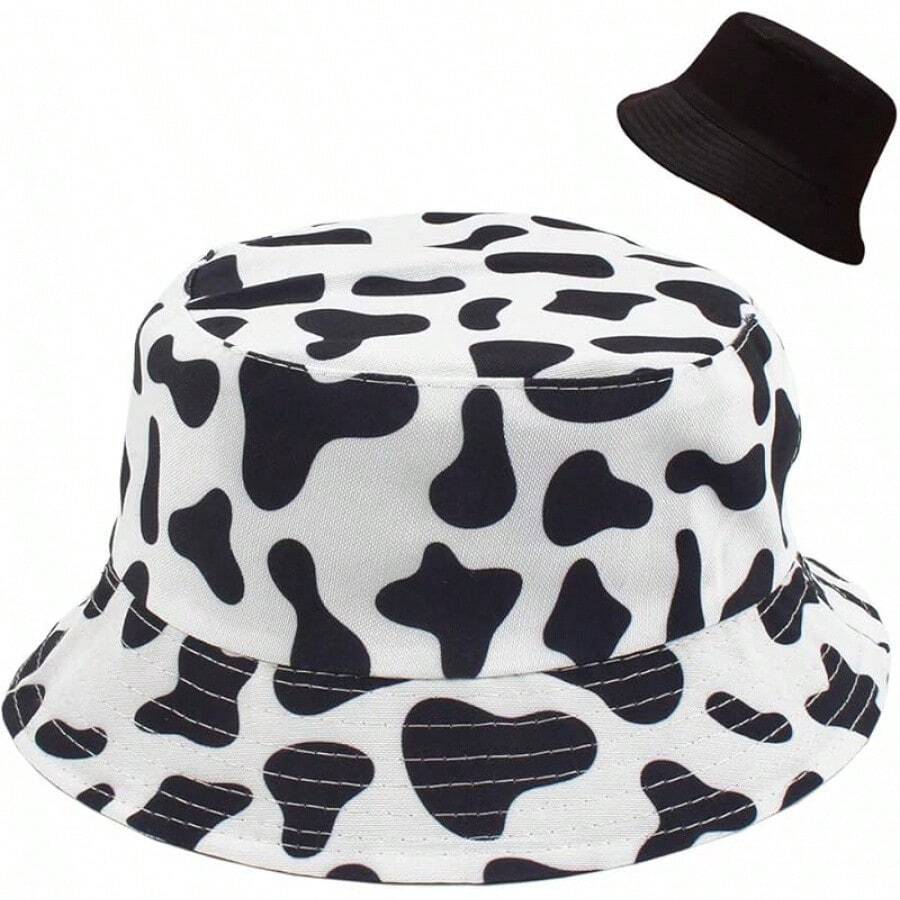Reversible Bucket Hat For Women, Cute Beach Fisherman Style - Cow - View 1
