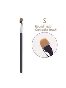 4pcs Concealer Brush Set, Including Small Flat Concealer Brush, Gel Eyeliner Brush, Detail Concealer Brush, Makeup Tools, Foundation Brush, Concealer Brush, Blush Brush, Contour Brush, Blush Brush, Highlighter Brush, Powder Brush, Foundation Brush, Blush Brush - Black - View 10
