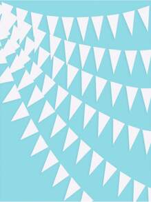 1 Stück - 4 Meter pulverbeschichtetes silbernes Dreieck Banner für Geburtstags-Party, Party Banner, Party Dekoration, Festival Dekoration, Banner für Geburtstags-Party, Valentinstag Feier Party Atmosphäre Tool