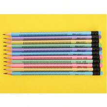 12/10/8/6/4/2/1支三角形HB铅笔带橡皮擦 - 鲜艳的混合颜色，中等笔尖，木质铅笔，适合书写练习，适合学生、学校用品、返校 - 隨機 - 查看 8