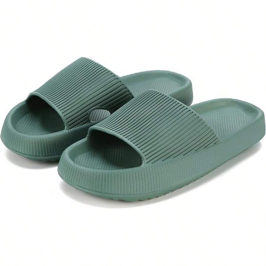 Rosyclo Cloud Slippers Women And Men, Pillow House Slippers Shower Shoes Indoor Slides Bathroom Sandals, Ultimate Comfort, Lightweight, Thick Sole, Non-Slip, Easy To Clean - Green - View 1