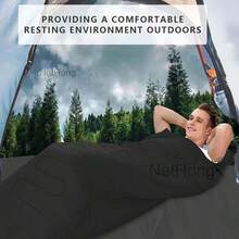 NetHong Single Sleeping Bag Waterproof Outdoor Camping Hiking Envelope Zip Bags 3 Season - Black - View 5