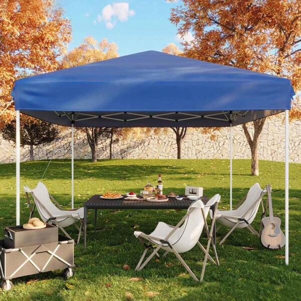10x10FT Heavy Duty Pop Up Canopy- Outdoor Canopy Tent With Portable Bag - 3 Adjustable Height, 4 Weight Bags, 8 Stakes & 4 Guy Ropes Included