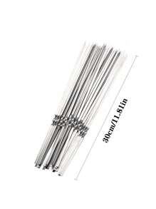 100pcs Barbecue Skewers,30CM In Length Stainless Steel Barbecue Needles, Multi-Purpose Metal Grill Kebab Skewers,Charcoal Barbecue,Barbecue Skewers, Lamb Skewers, Corn Forks, Flat Iron Skewers, Gathering BBQ, Family Parties,Outdoor Cooking,Eid Al-Adha