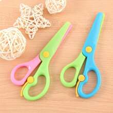 6pcs Kids Scissors, Craft Scissors For Beginners, Plastic Blade Student Art Scissors, Portable DIY Art Supplies, Random Color, Children Craft Scissors, Back To School Stationery