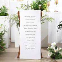 Reserved Signs For Wedding Reserved Memorial Wedding Chair Sign With Love From Heaven Cotton Linen 15 X 50 Inch Save A Seat For Someone In Heaven Seating Decoration(White,Simple) - White - View 8