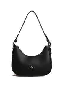 Túi đeo vai Crescent dành cho nữ, Túi đeo dưới cánh tay Bow Decor mới 2025 dành cho nữ - màu đen - Xem 8