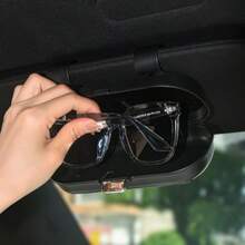 1pc Multifunctional Car Sunglasses Holder, Stylish Eyeglasses Storage Box For Sun Visor, Versatile Organizer Clip For Easy Access, Perfect For Road Trips, Daily Commutes, And Outdoor Adventures, Keep Your Sunglasses And Within Reach, Ideal Gift For Car Enthusiasts And Fashion Lovers, Enhance Your Driving Experience With This Essential Accessory
