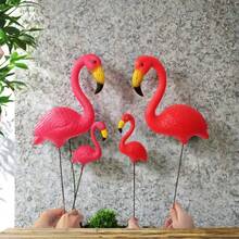 2PCS Pink Small Flamingo Garden Stake Lawn Yard Ornament Flamingo Garden Statue Red Flamingo Garden Yard Decor For Sidewalks Tropical Party - Multicolor - View 4