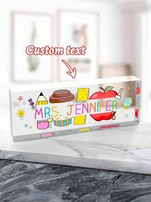 1pc Customized Teacher Desk Name Plate, Back To School Teacher Gift, Personalized Teacher Name Tag, Teacher Appreciation Gift, 5 Styles Available - Multicolor - View 13