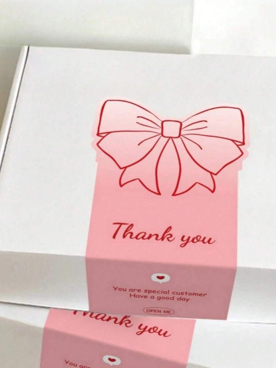 50Pcs Thank You Stickers For Small Business Gift Box Packaging Sticker Decorate Seal Label - Pink - View 1
