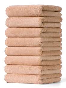 Conjunto de 8 toalhas de mão leves e altamente absorventes de secagem rápida, material de microfibra fina de alta qualidade, cor sólida, macias e confortáveis, adequadas para salão de beleza, casa, banheiro, multiuso (13,8 x 29,5 polegadas, várias cores)