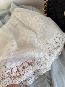 1件芭蕾舞风格蕾丝中长裙，多功能迷你裙，多层设计，可遮盖臀部和裙摆 - 彩色 - 查看 9